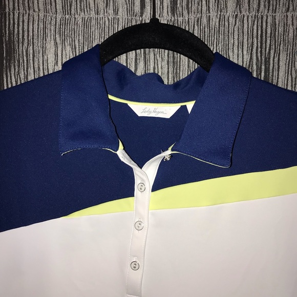 Women's Navy and White Polo Shirt - Picture 2 of 7